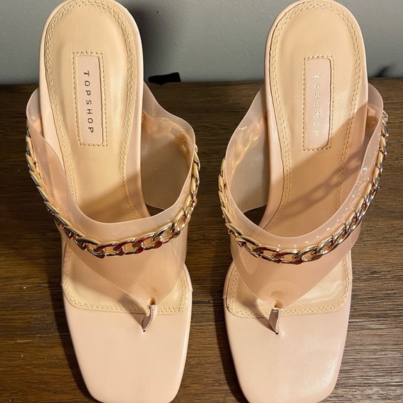 Topshop Women’s Square Open Toe Chain Heel NWT - Picture 9 of 10